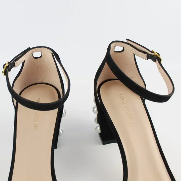 New Stuart Weitzman Simple Faux Pearl Sandals